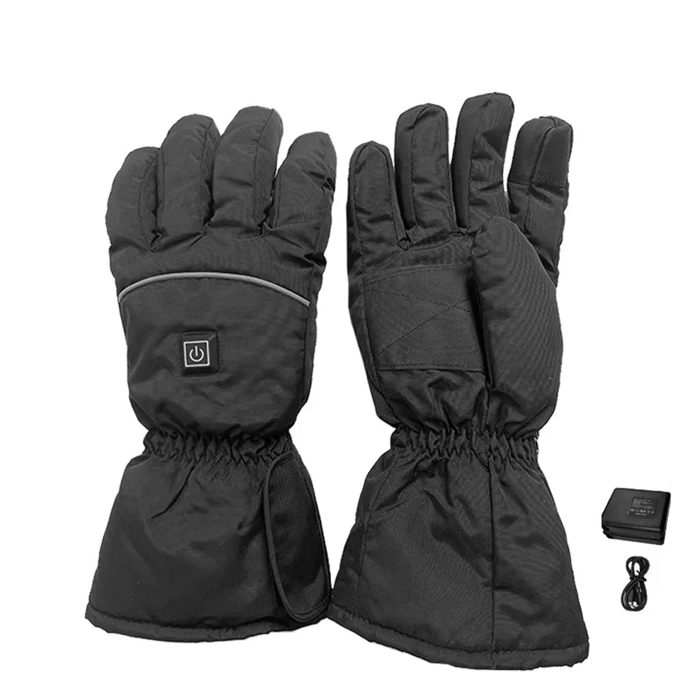 1 Pair Electric Thermal Gloves Winter Hand Warmer Touching Screen Cycling Gloves Skiing Snowboarding Heated Gloves