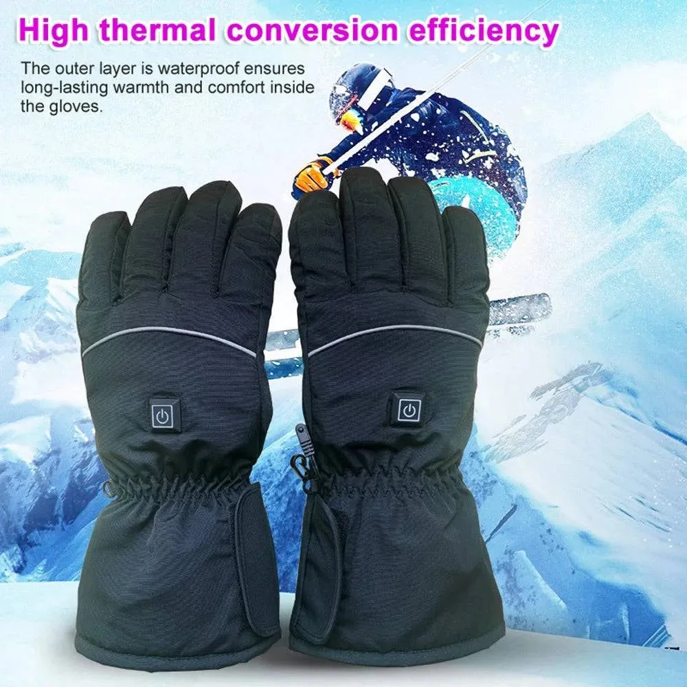 1 Pair Electric Thermal Gloves Winter Hand Warmer Touching Screen Cycling Gloves Skiing Snowboarding Heated Gloves