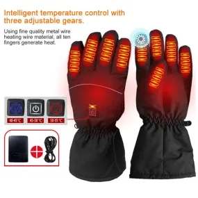 1 Pair Electric Thermal Gloves Winter Hand Warmer Touching Screen Cycling Gloves Skiing Snowboarding Heated Gloves