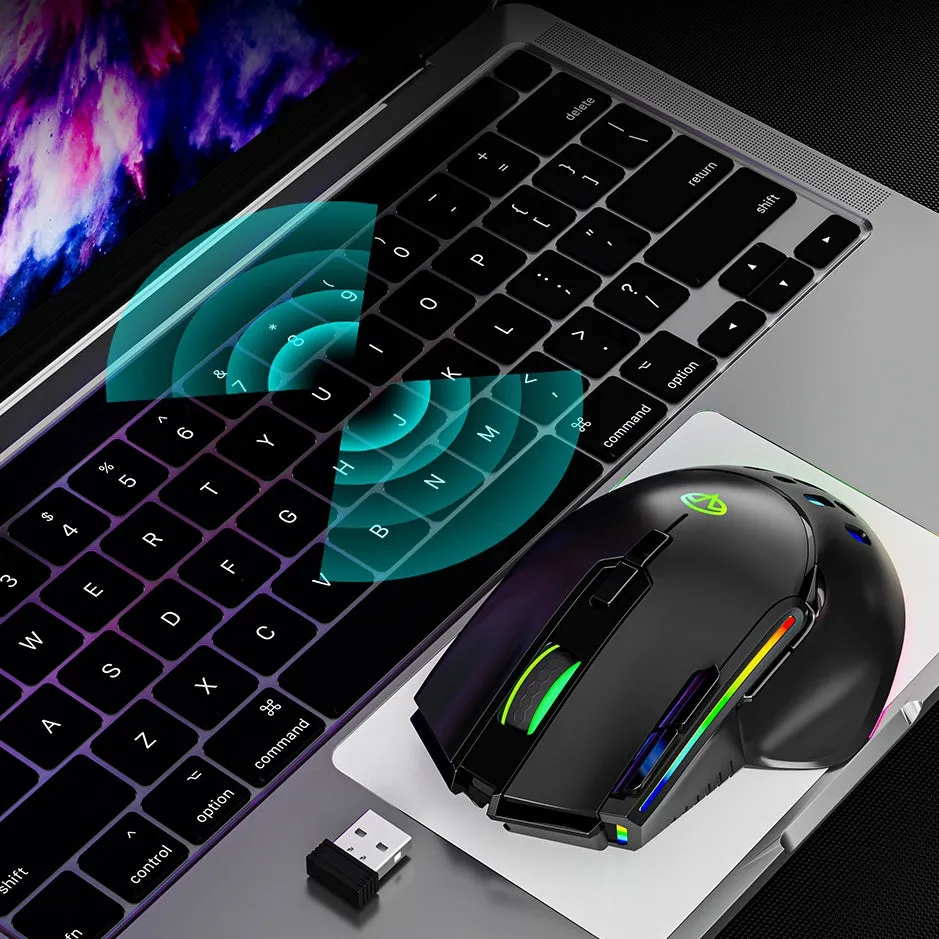 2.4GHz Wireless Optical Gaming Mouse with RGB Backlight & Fire Button for Windows/Mac