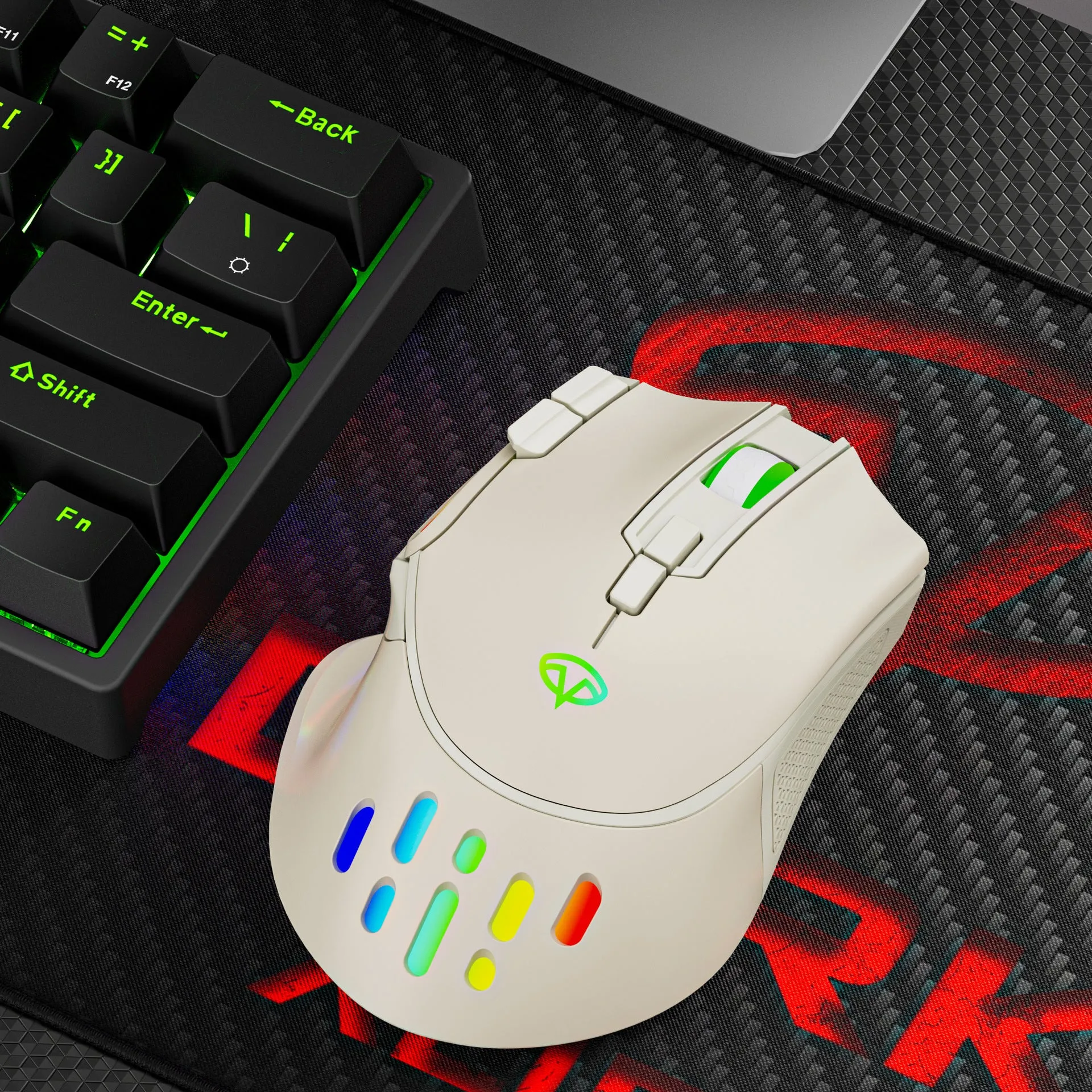 2.4GHz Wireless Optical Gaming Mouse with RGB Backlight & Fire Button for Windows/Mac