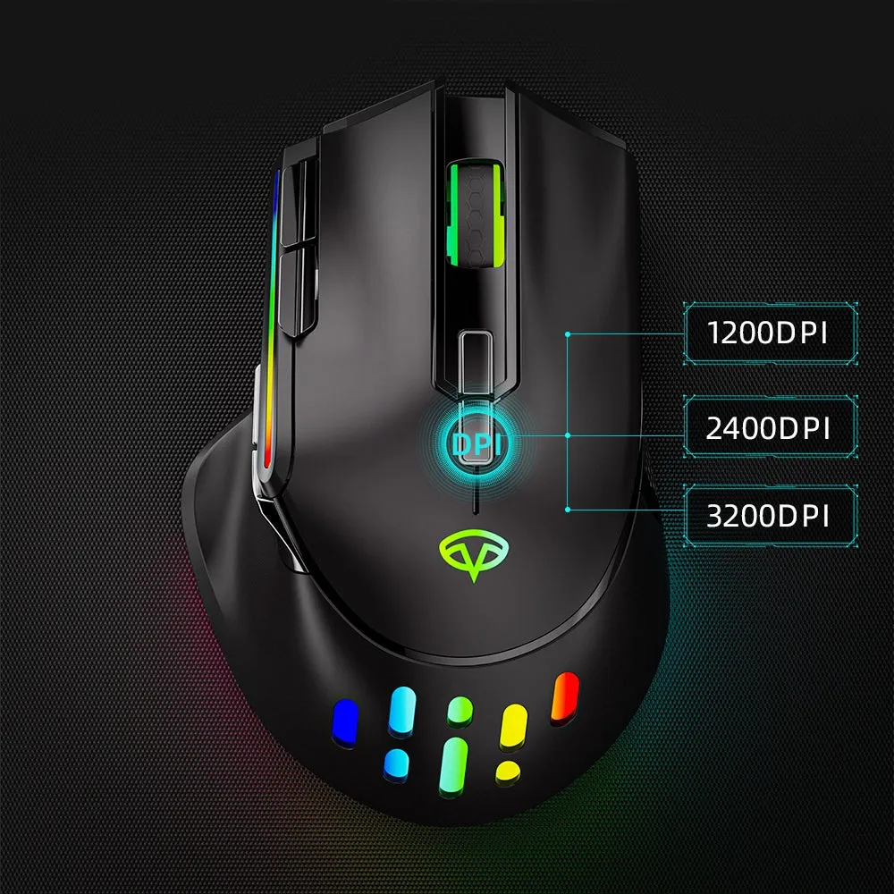 2.4GHz Wireless Optical Gaming Mouse with RGB Backlight & Fire Button for Windows/Mac