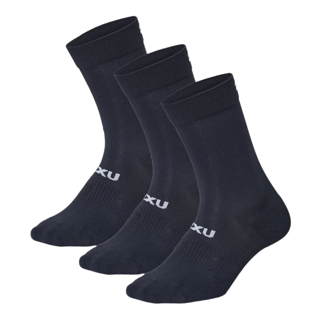 2XU - Crew Socks 3 Pack - Black/White