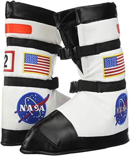 Aeromax Astronaut Boots, Size Large, White, with NASA patches