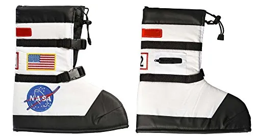 Aeromax Astronaut Boots, Size Large, White, with NASA patches