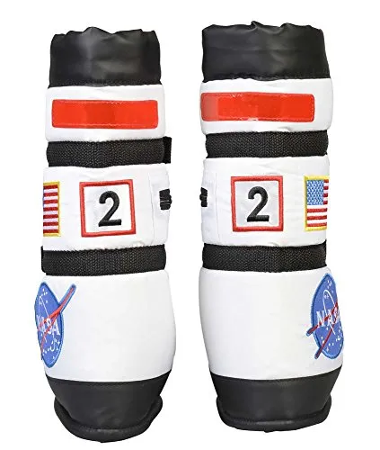 Aeromax Astronaut Boots, Size Large, White, with NASA patches