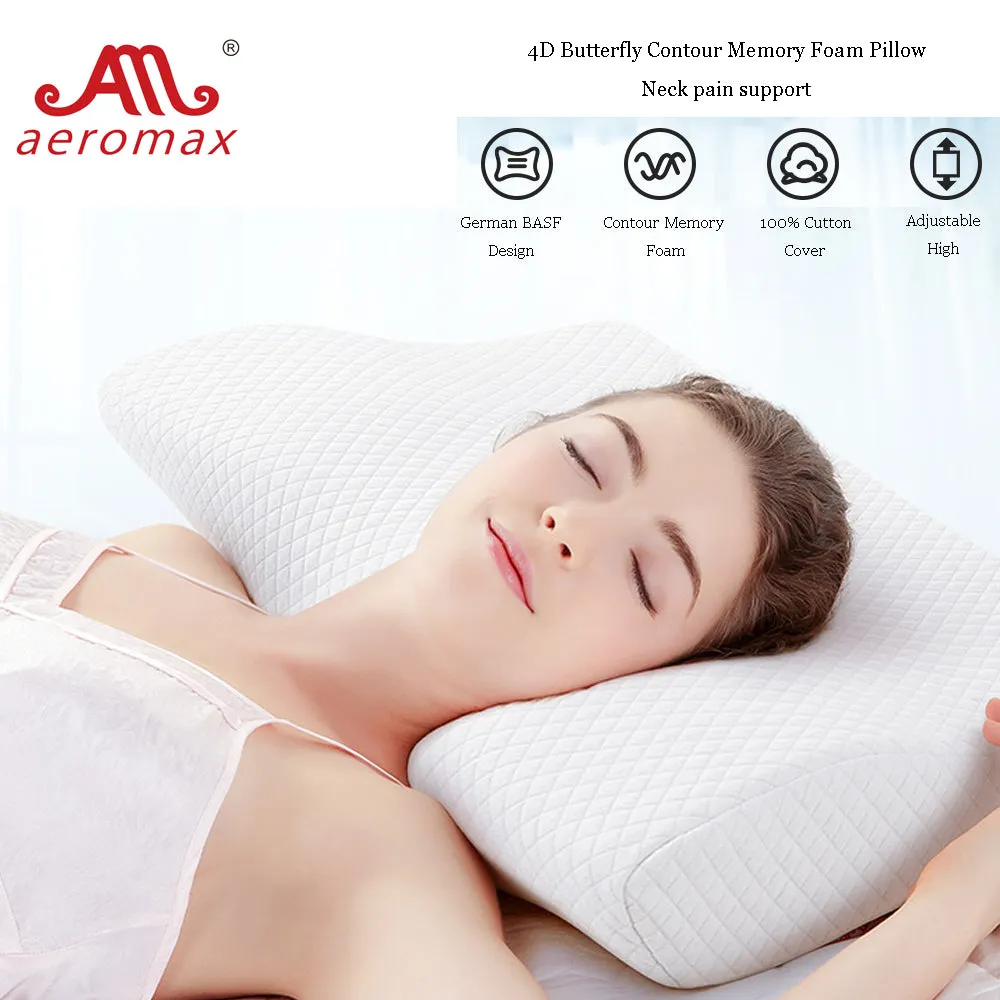 Aeromax Memory Foam Pillow Neck Support Pillows Contour Rebound Pain Relief Support