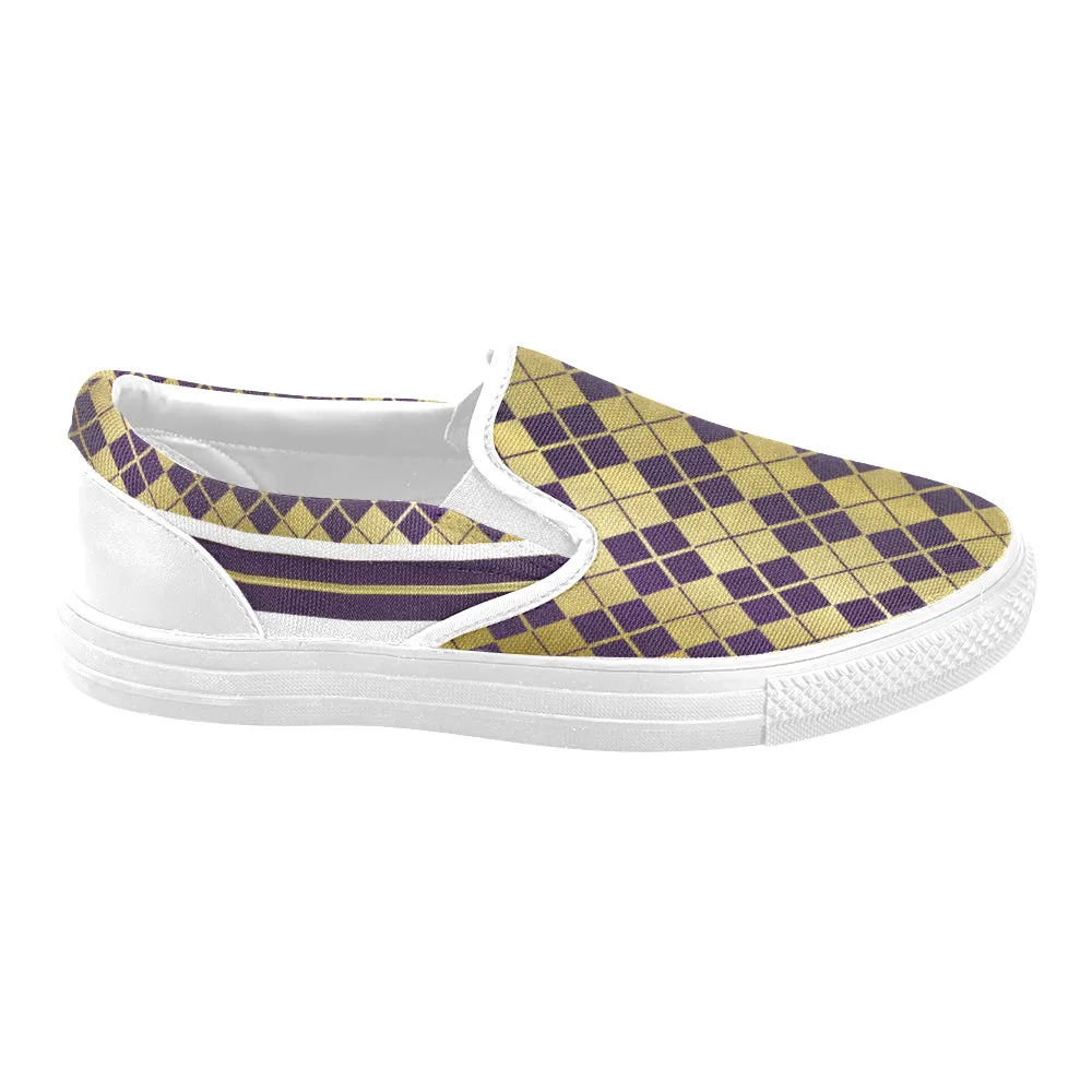 ARLEQUIN GRAPE Unusual Slip-on Canvas Shoes