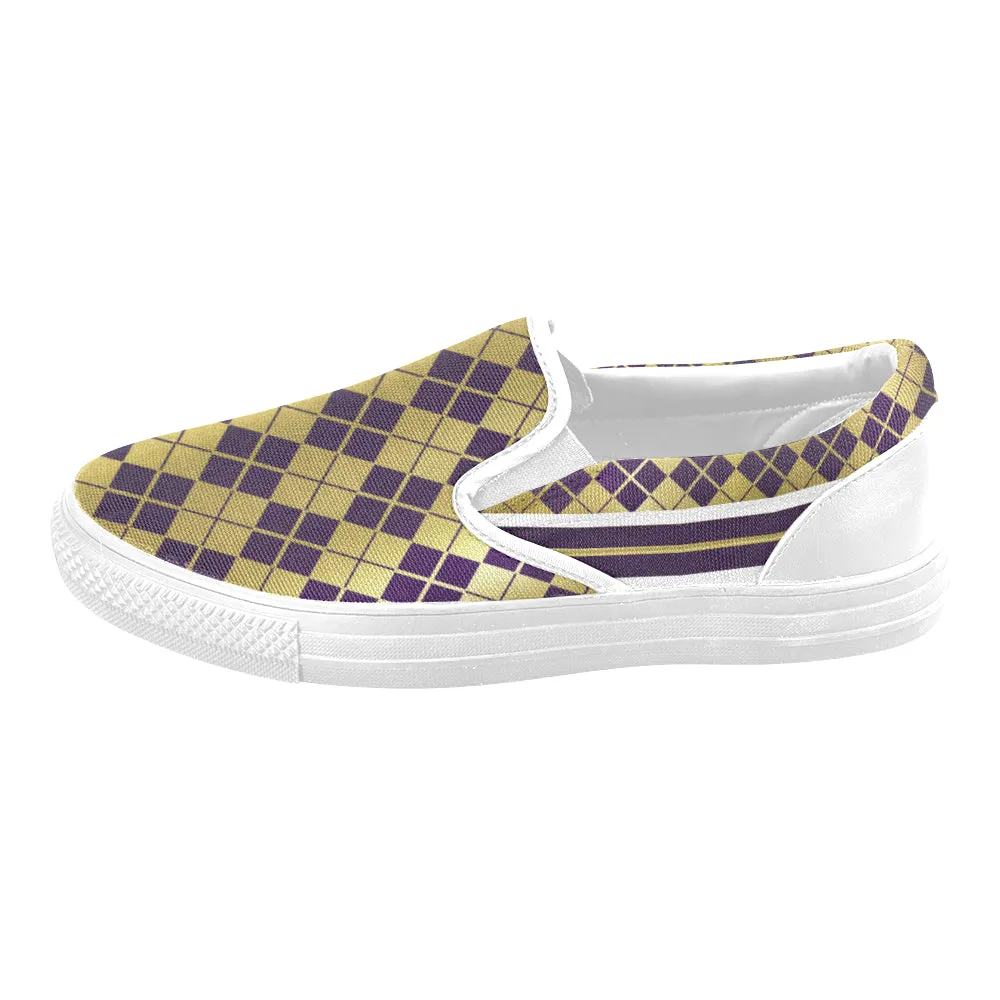 ARLEQUIN GRAPE Unusual Slip-on Canvas Shoes