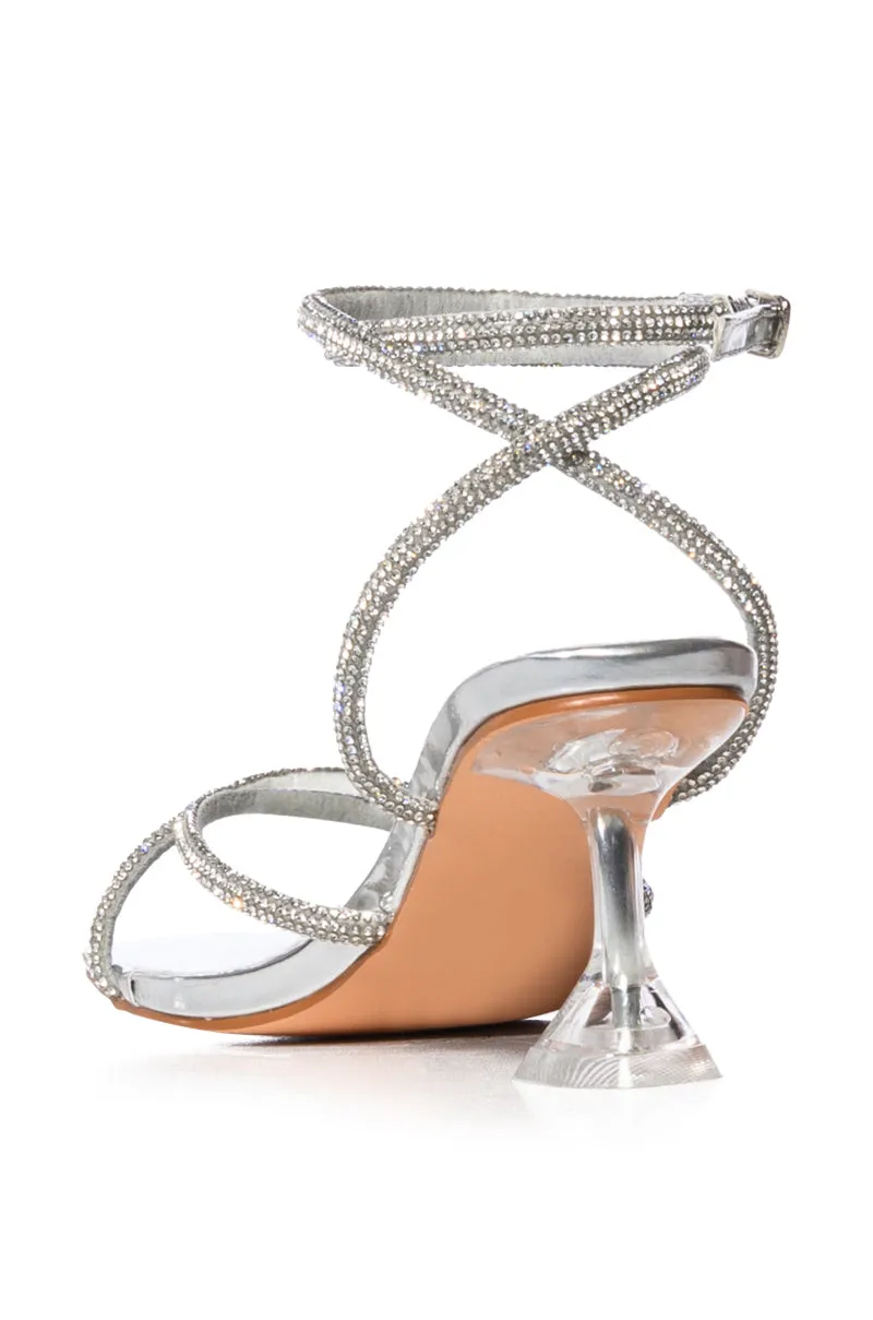 AZALEA WANG ADELLA SILVER NOVELTY HEEL SANDAL