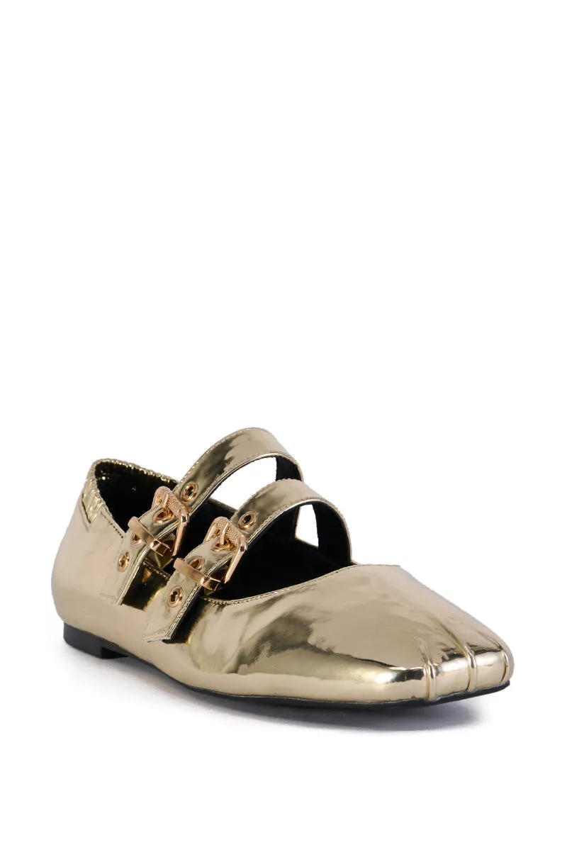 AZALEA WANG KIMBERLIE GOLD BALLET FLAT