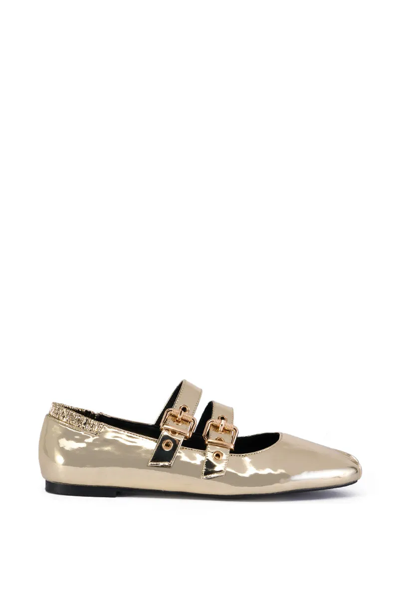 AZALEA WANG KIMBERLIE GOLD BALLET FLAT