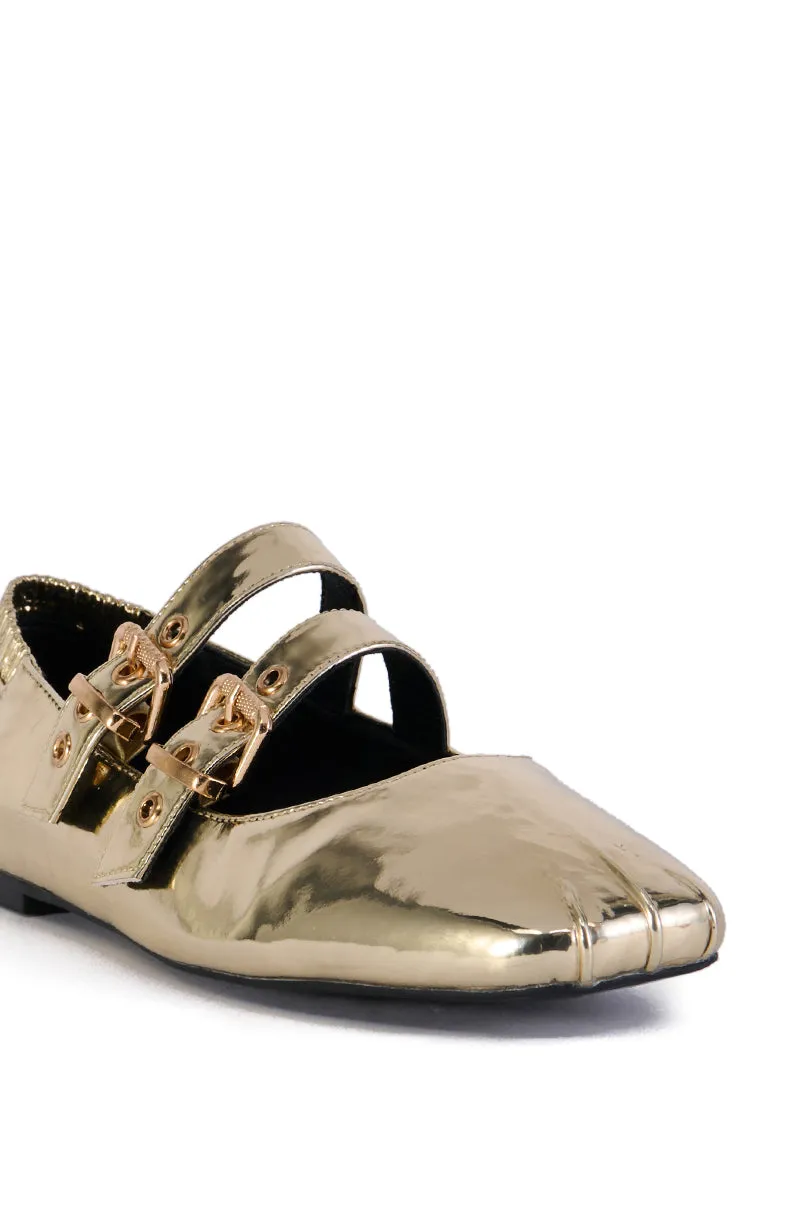 AZALEA WANG KIMBERLIE GOLD BALLET FLAT