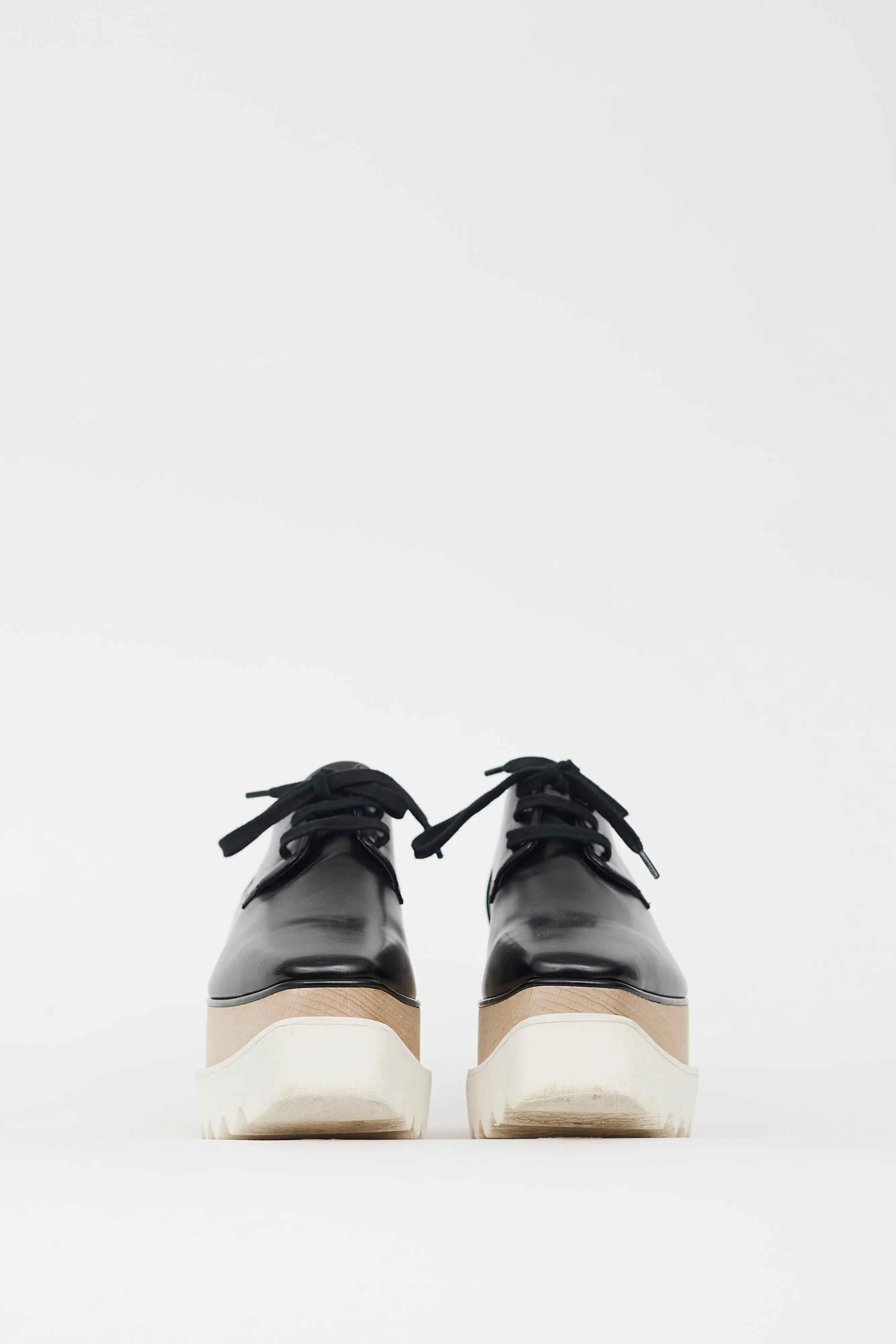 Black & Beige Faux Leather Elyse Derby