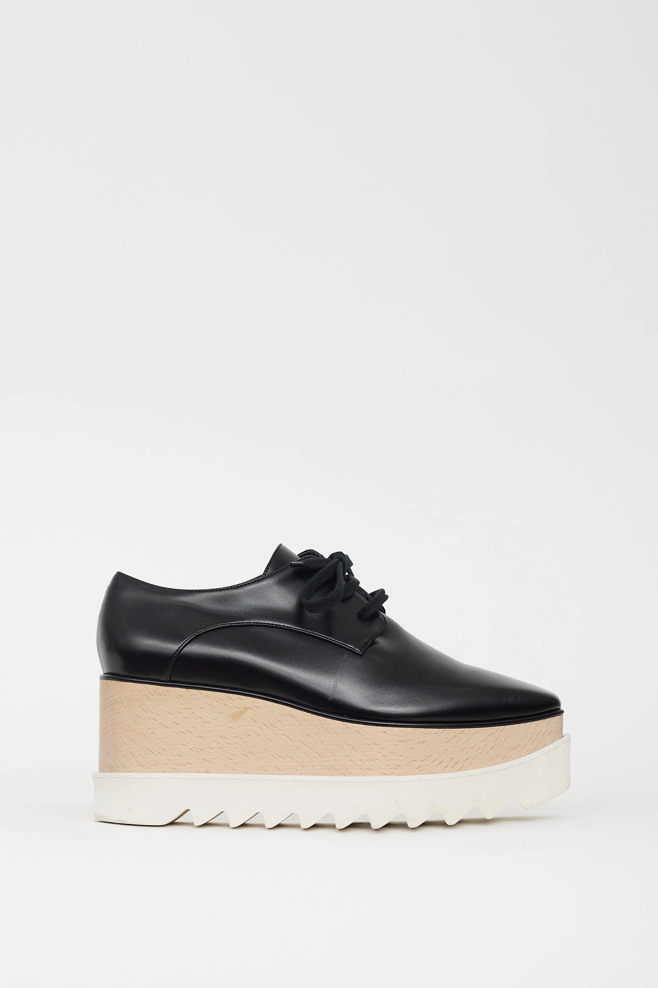 Black & Beige Faux Leather Elyse Derby