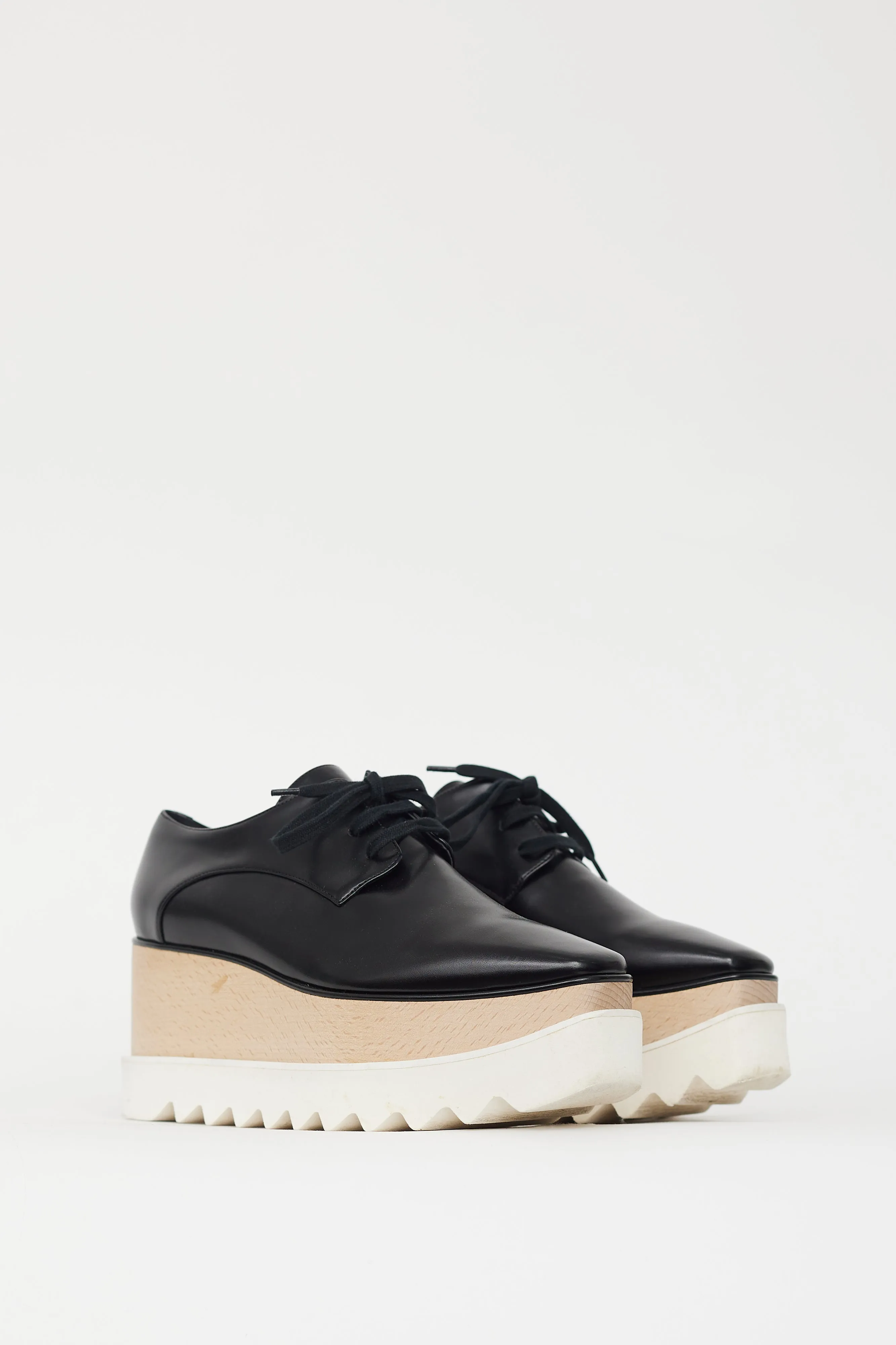 Black & Beige Faux Leather Elyse Derby