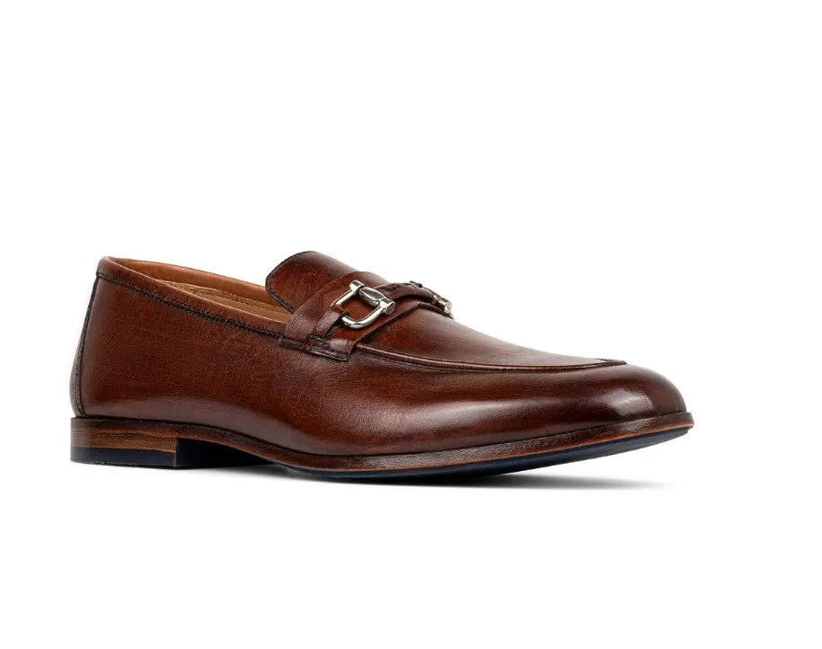 Calf Leather Loafers with Metal Bit - Cognac