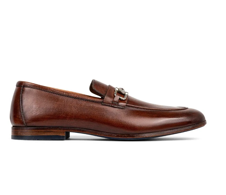 Calf Leather Loafers with Metal Bit - Cognac