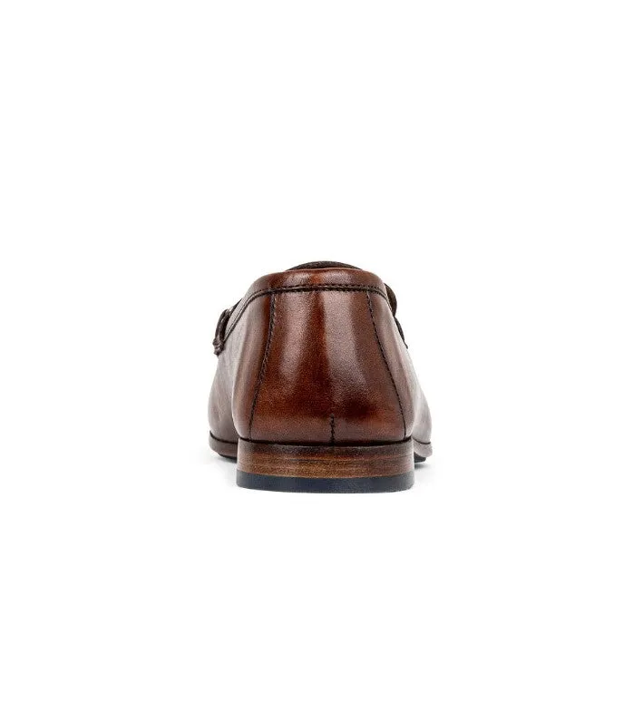 Calf Leather Loafers with Metal Bit - Cognac