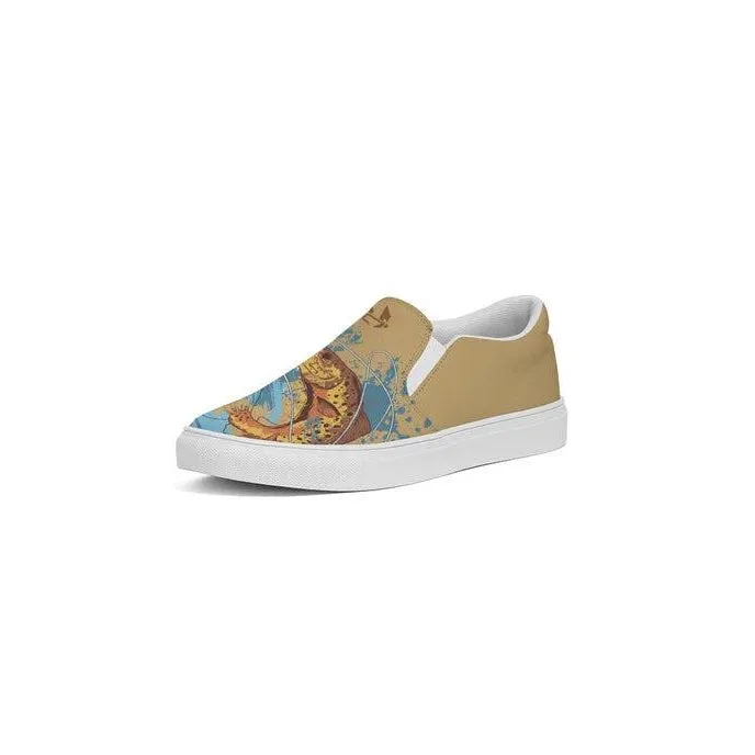 Catchflo Womens Browntown Arty v2 Loaf Slip-on Canvas Shoe