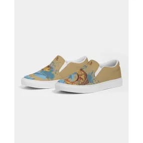 Catchflo Womens Browntown Arty v2 Loaf Slip-on Canvas Shoe