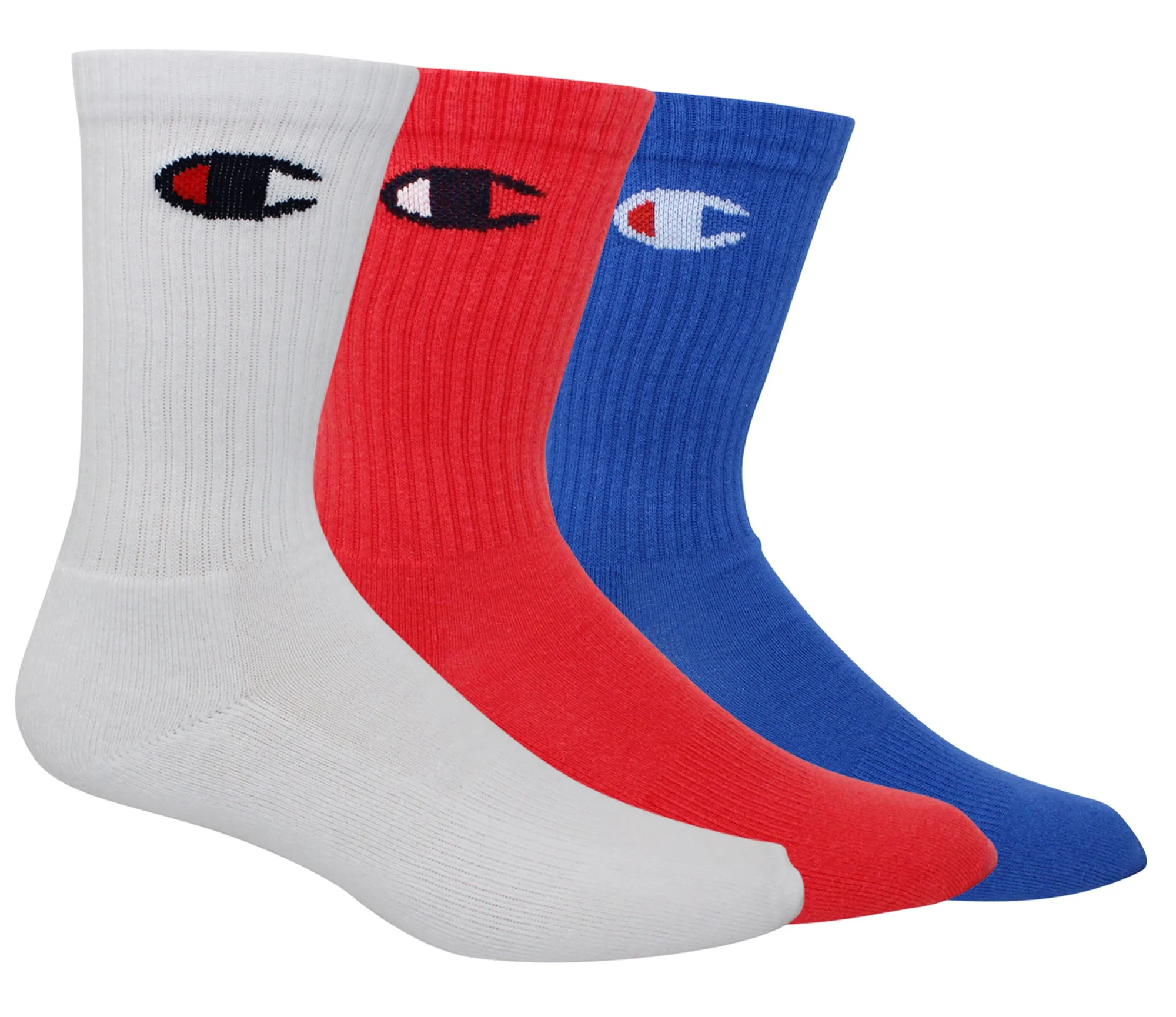 Champion LIFE Men's 3-Pack Athletic Life-C Logo Embroidered Crew Socks