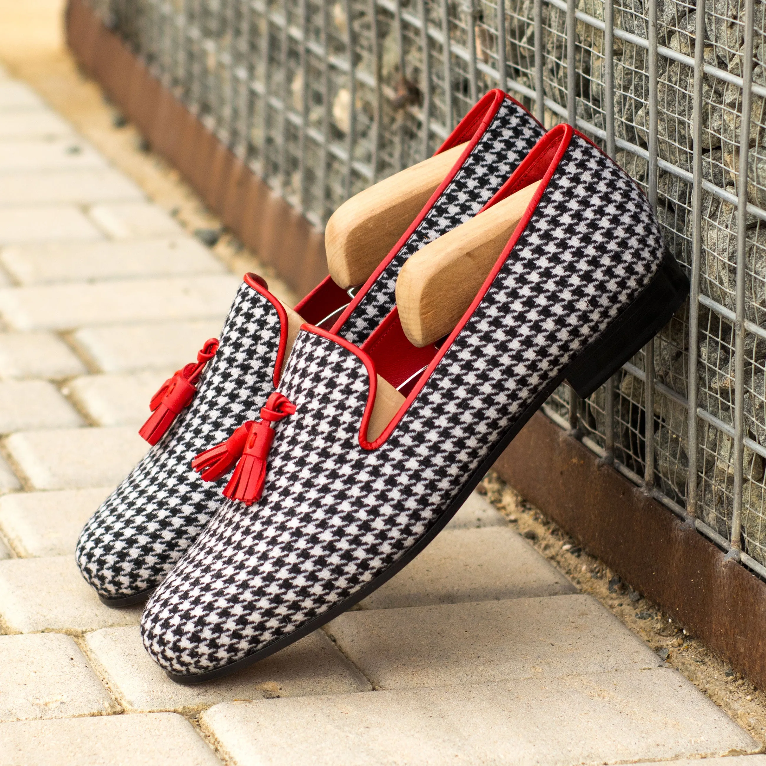 DapperFam Enzo in Houndstooth Men's Sartorial Slipper