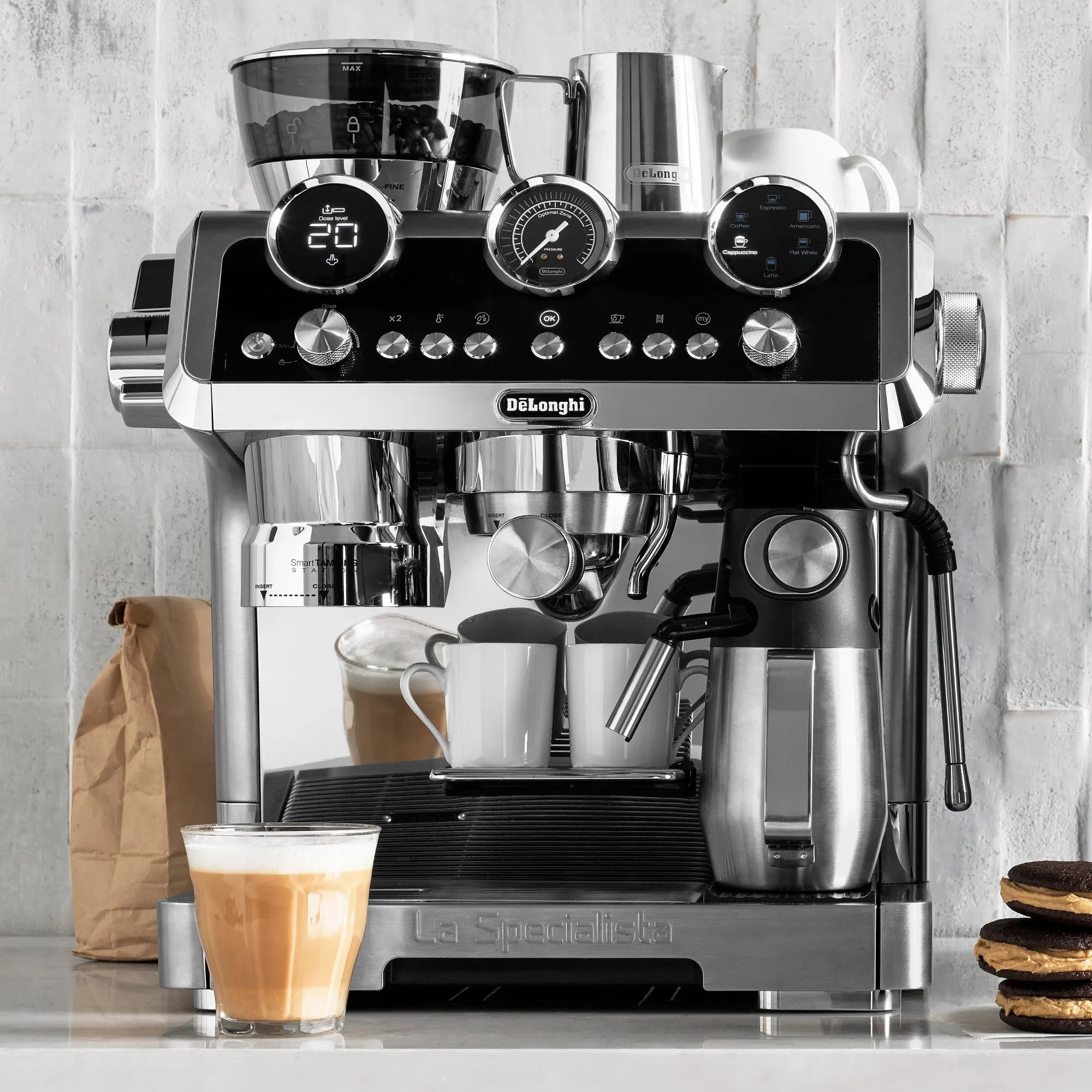 De'Longhi La Specialista Maestro Sensor Grinding, Milk Frothing Espresso Machine in Silver (EC9665M)