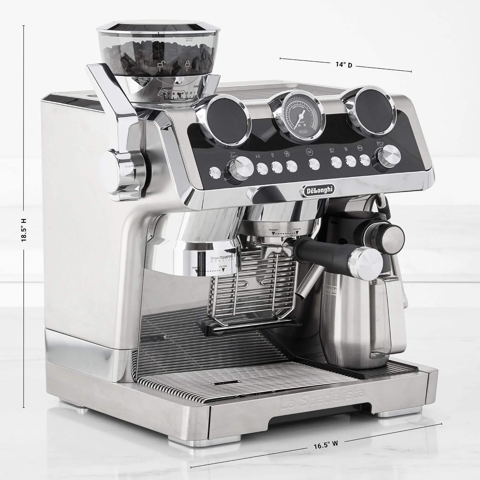 De'Longhi La Specialista Maestro Sensor Grinding, Milk Frothing Espresso Machine in Silver (EC9665M)