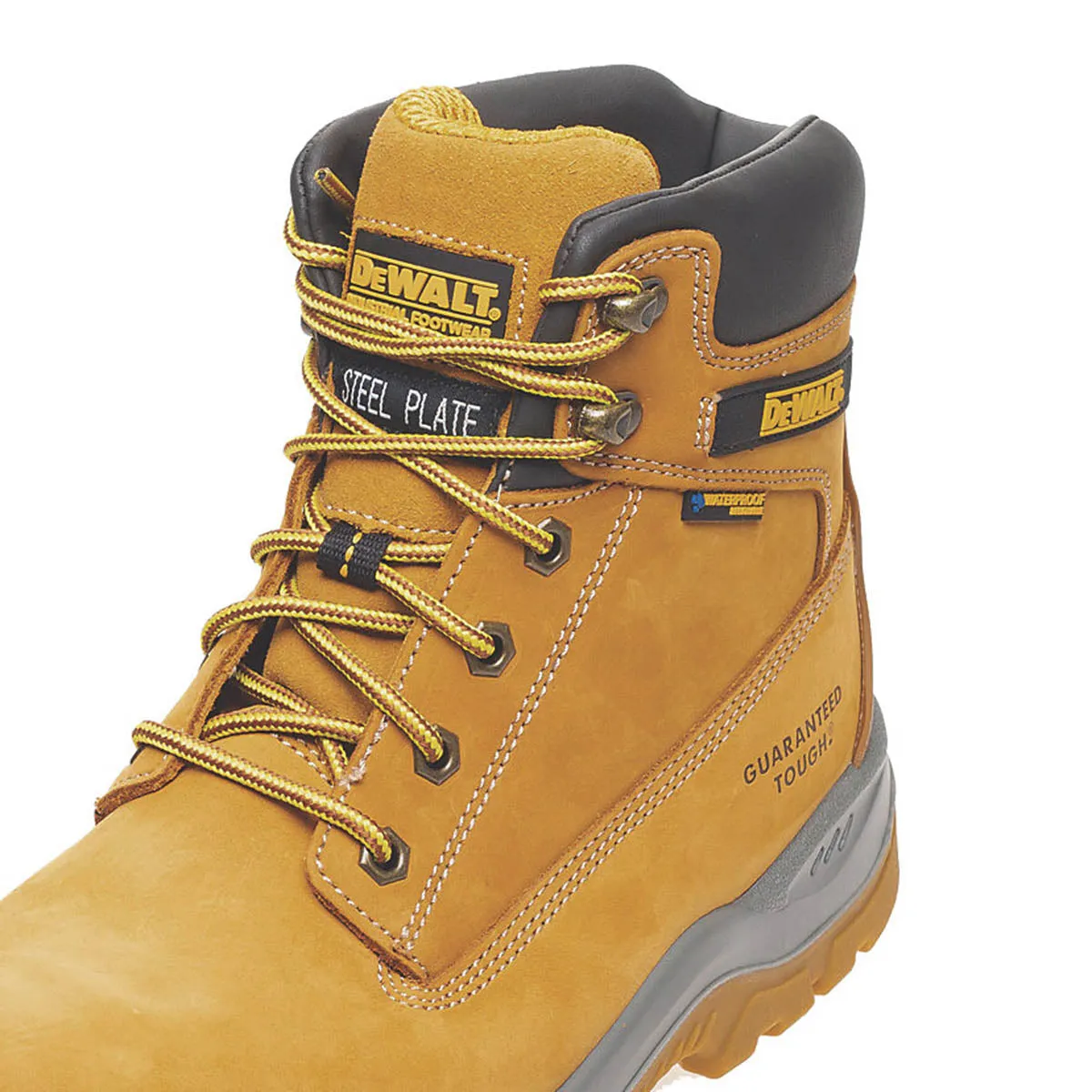 DeWalt Safety Boots Wide Fit Honey Leather Waterproof Steel Toe Shoes Size 8