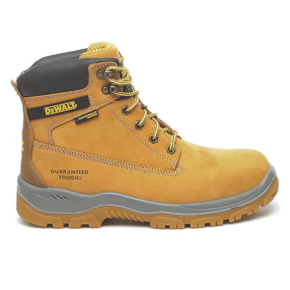 DeWalt Safety Boots Wide Fit Honey Leather Waterproof Steel Toe Shoes Size 8