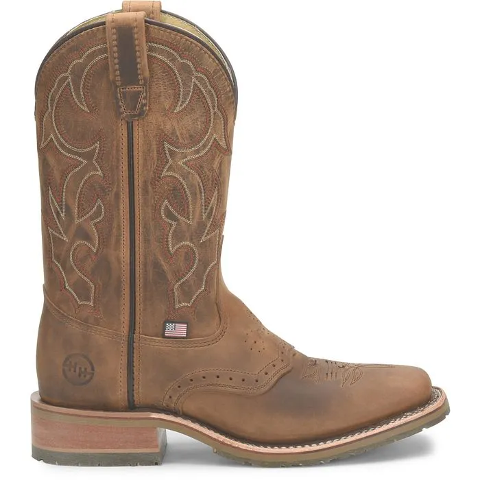 Double H Men's JASE WIDE SQUARE FOLKLORE- OAK ICE : DH3560