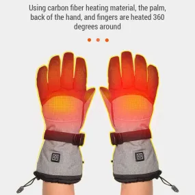 Electric Heated Gloves Waterproof Winter Gloves with 3 Heating Levels for Outdoor Sports Skiing Fishing Hunting