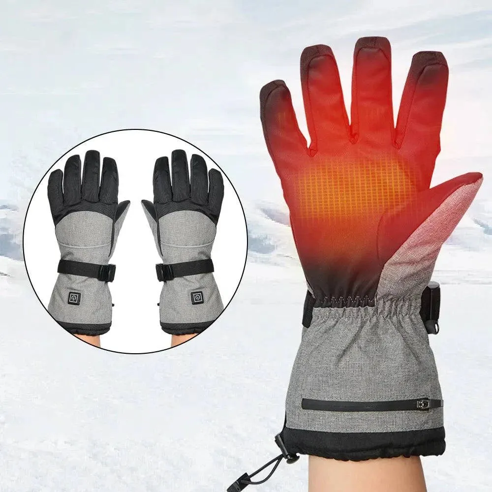 Electric Heated Gloves Waterproof Winter Gloves with 3 Heating Levels for Outdoor Sports Skiing Fishing Hunting