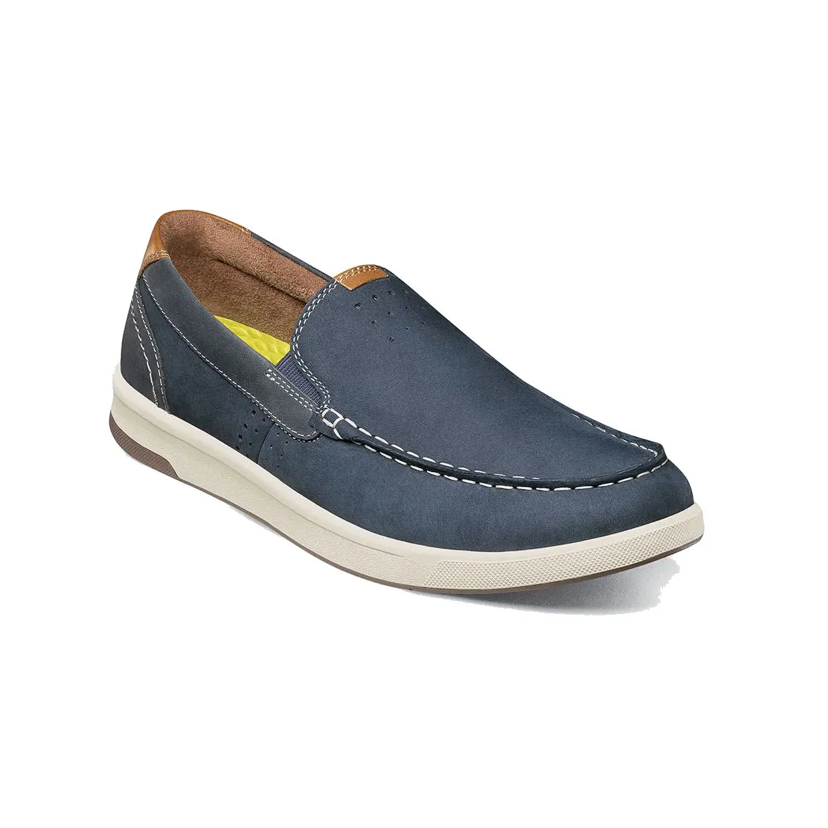 FLORSHEIM CROSSOVER MOC TOE SLIP ON NAVY NUBUCK - MENS