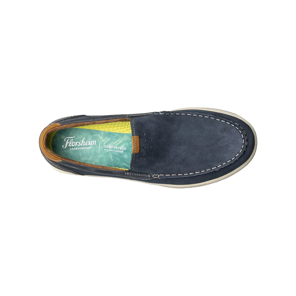 FLORSHEIM CROSSOVER MOC TOE SLIP ON NAVY NUBUCK - MENS