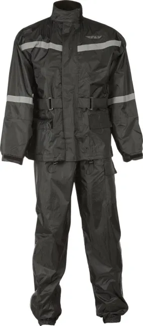 FLY RACING 2-PIECE RAIN SUIT BLACK 5X #6016 478-8010~9