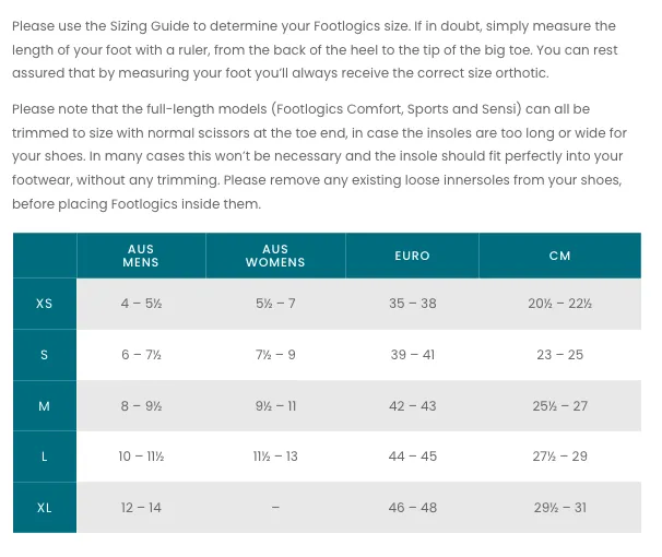 Footlogics META 3/4 Length Orthotic