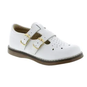 Footmates Danielle Double Strap Shoe White