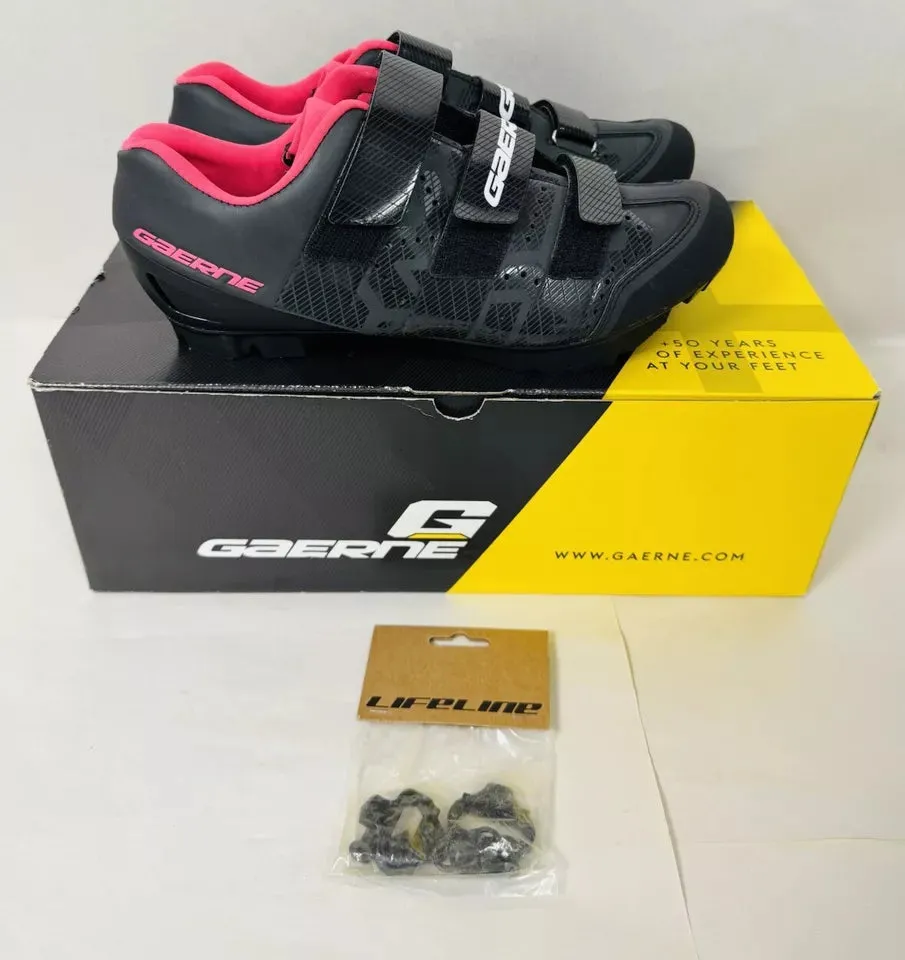 GAERNE G.Laser Black Pink Women’s Cycling Shoes Size UK 6, Made In Italy - BOXED