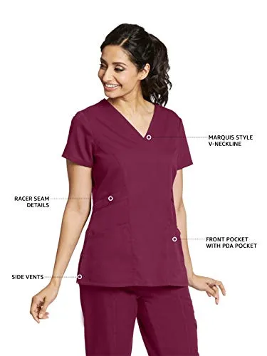 Grey's Anatomy 41452 3-Pocket V-Neck Top for Women Modern Fit Medical Scrub Top