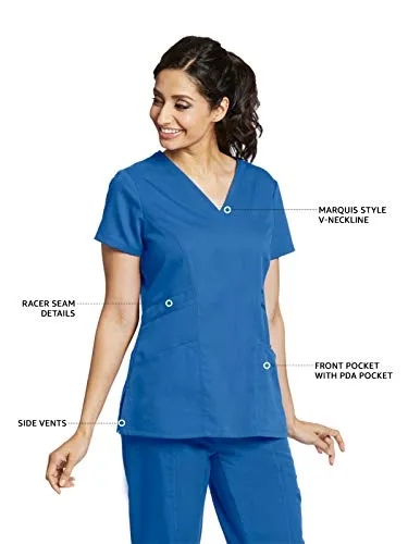 Grey's Anatomy 41452 3-Pocket V-Neck Top for Women Modern Fit Medical Scrub Top