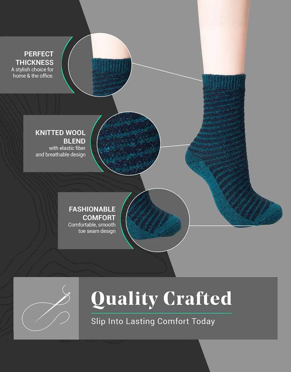 High Step Wool Crew Socks 4 Pack