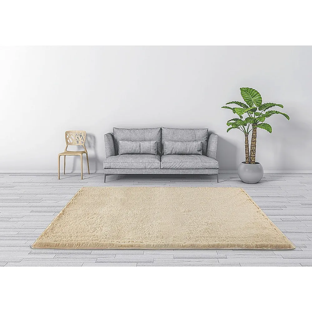 Large Beige Shaggy Rug, Anti-Slip, 230x200cm, Randy & Travis