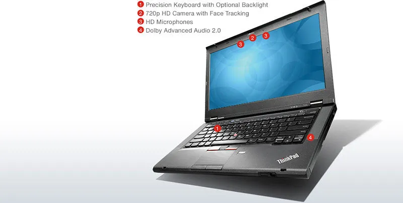 Lenovo ThinkPad T430s 14.1" Laptop, Intel Core i5-3340M @ 2.6Ghz (3rd Gen), 8GB RAM, 128GB SSD, Windows 10 Pro | Grade A (Certified Refurbished) | DVDRW, Webcam, HD 1600x900, USB 3.0, DisplayPort | 1 Year Warranty