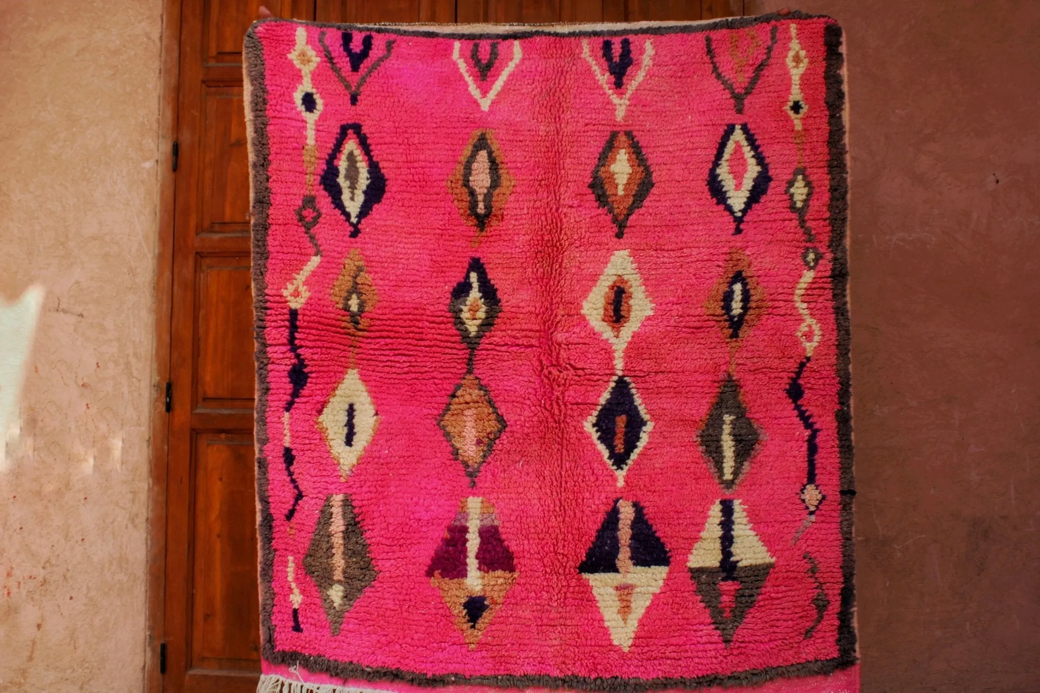 LMIARA | Azilal Pink Rug | 100% wool handmade in Morocco