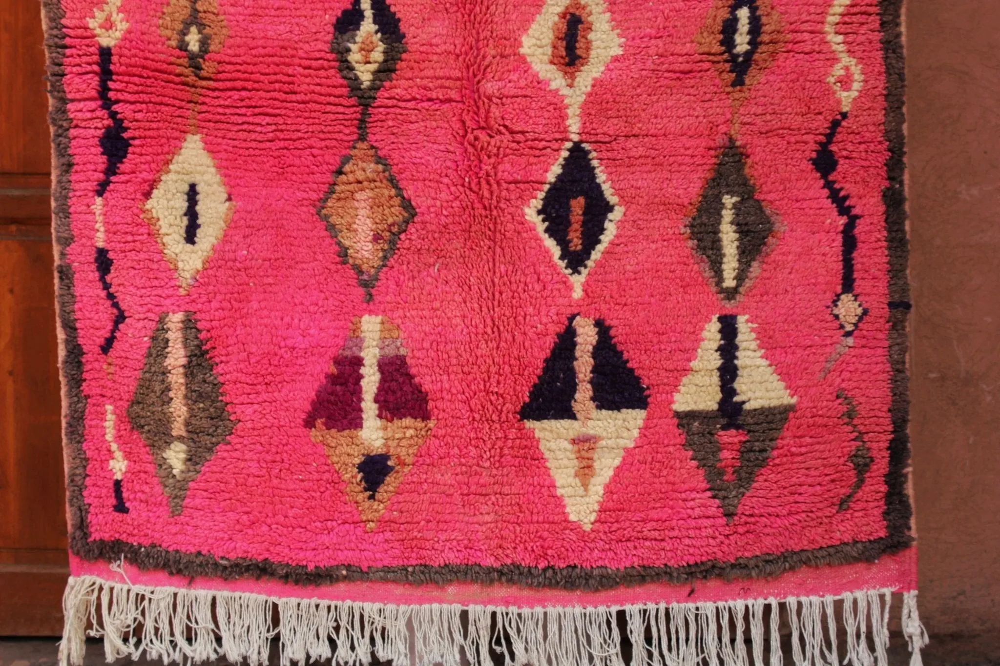 LMIARA | Azilal Pink Rug | 100% wool handmade in Morocco