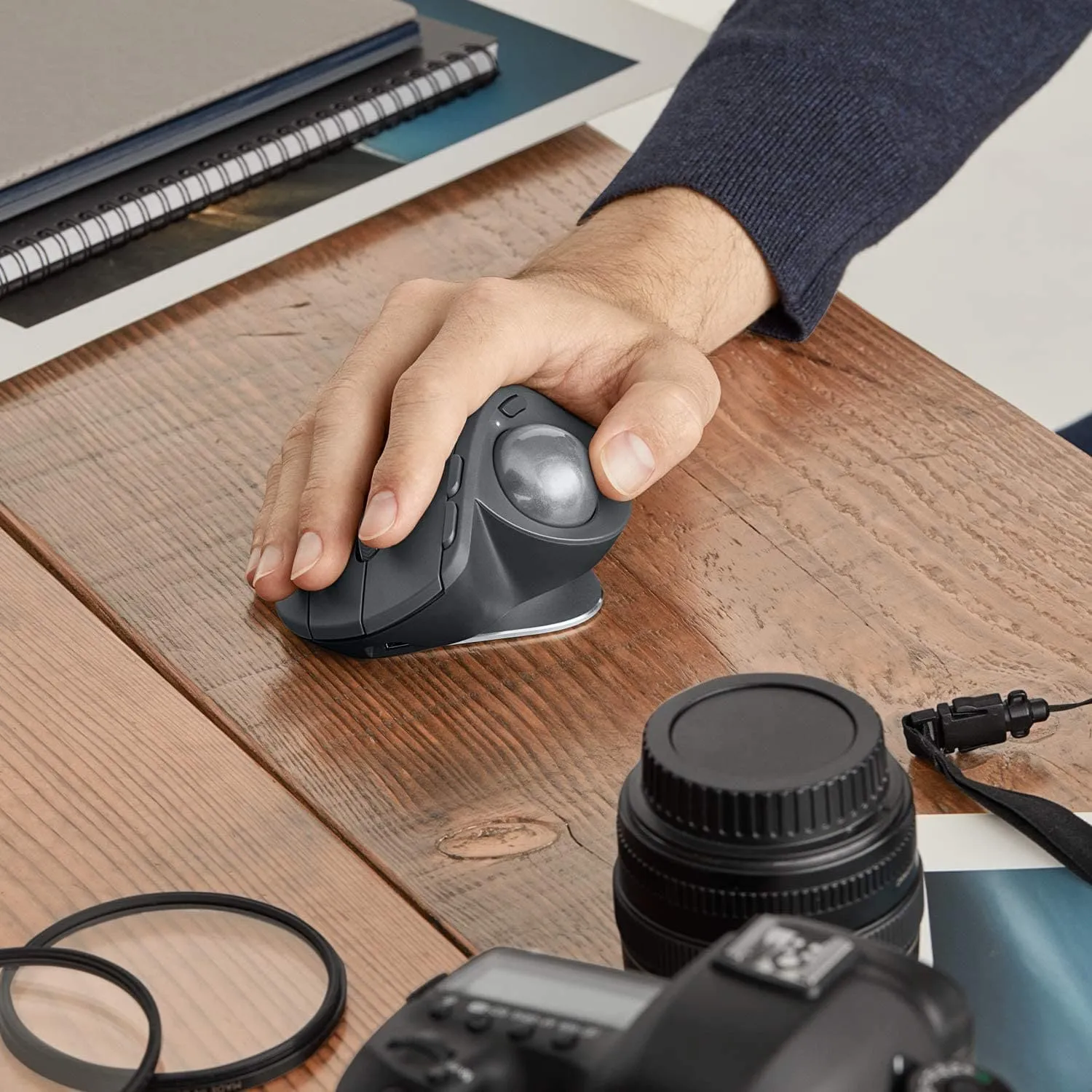 Logitech MX Ergo Wireless Trackball Mouse Bluetooth/2.4GHz, Adjustable Angle, Precision Scroll-Wheel, USB-C Charging, PC/Mac/iPadOS - Black