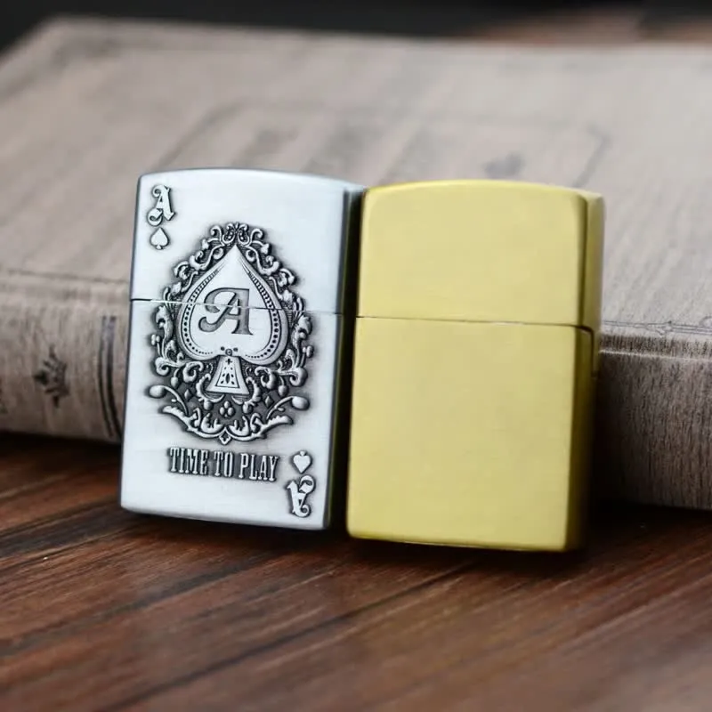 Lucky ACE Poker Relief Design Refillable Butane Lighter