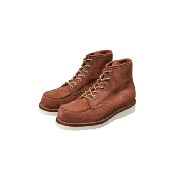 Men's Brown Suede Moc Toe Boots